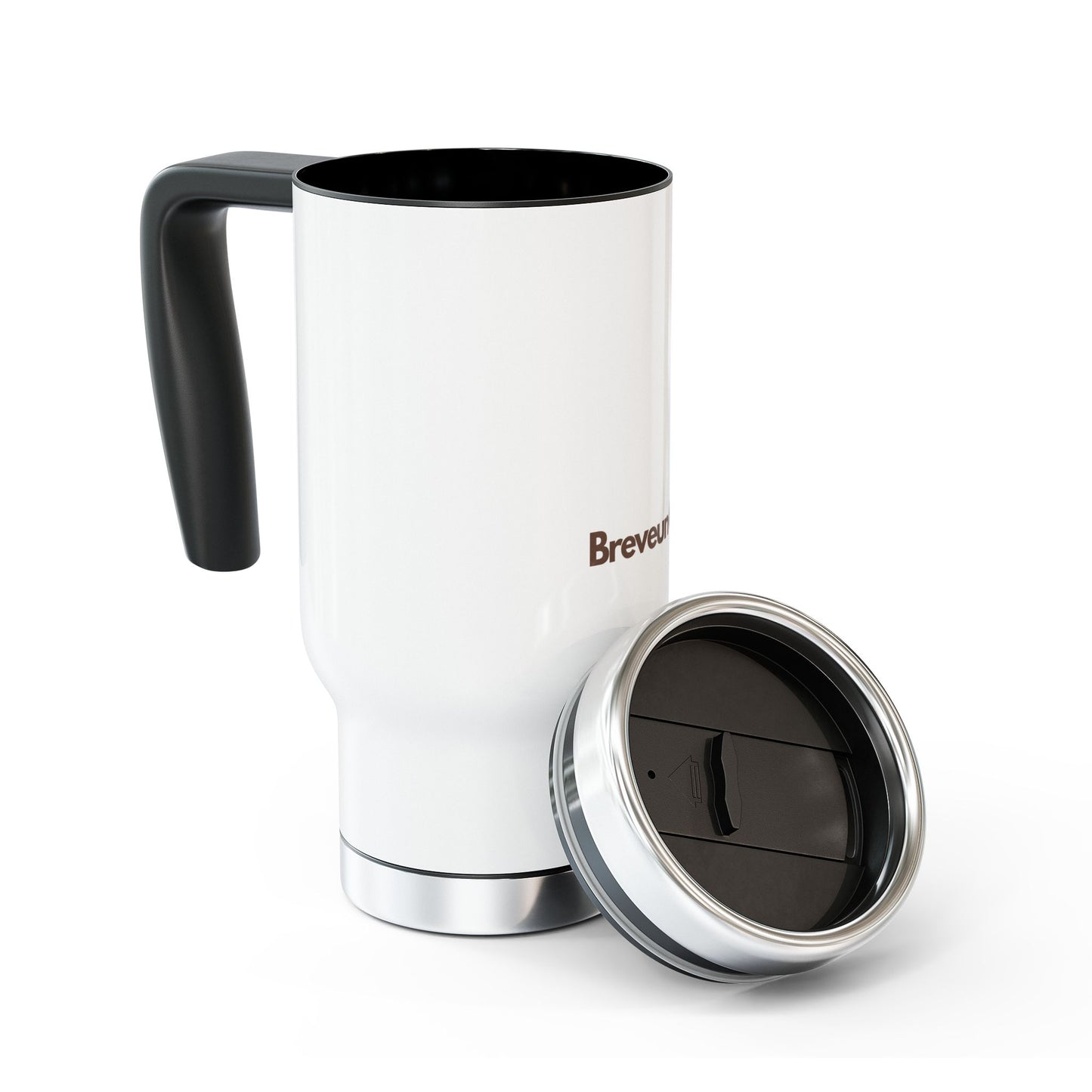Brevuno 14oz Insulated Stainless Steel Travel Mug with Handle
