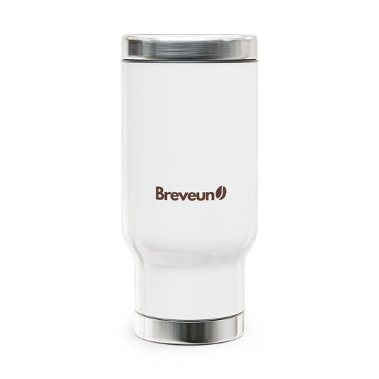 Brevuno 14oz Insulated Stainless Steel Travel Mug with Handle